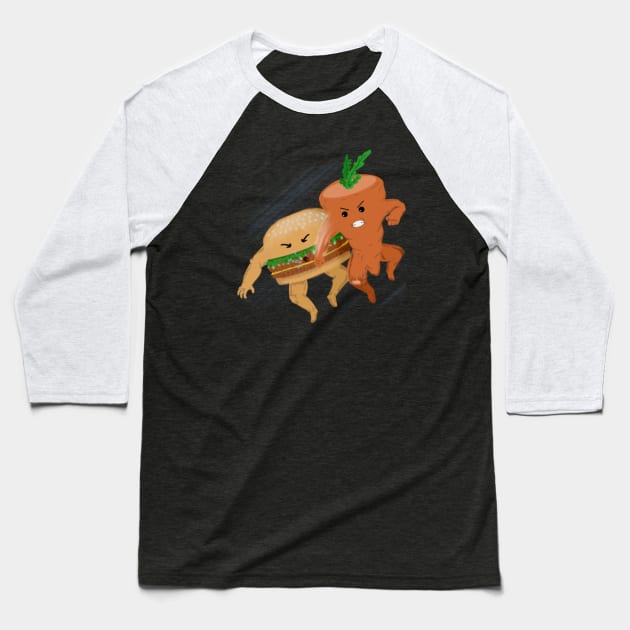 Food Fight! Baseball T-Shirt by JASchulz